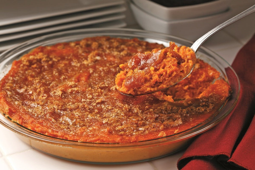 Pecan-Crusted Sweet Potato Souffle - A Good Story Foods